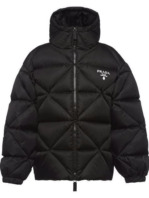 prada padded checked shell shirt jacket|Prada re nylon down jacket.